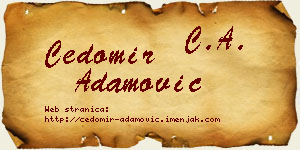 Čedomir Adamović vizit kartica